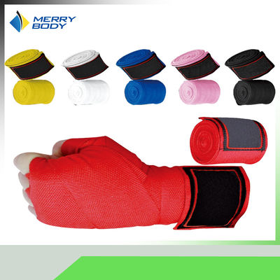 탄력 있는 면 권투 손은 빨간 직업적인 보호 권투 손목을 감쌉니다
